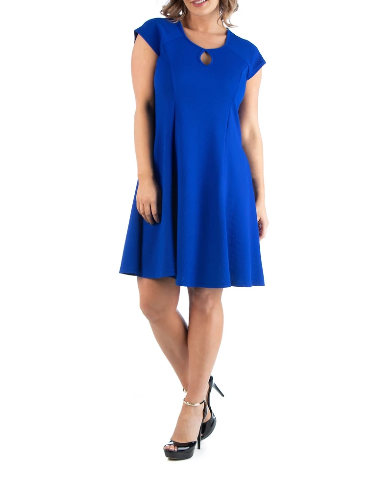 24seven Comfort Apparel Plus Keyhole Neck Dress