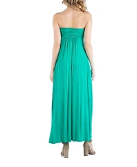 24seven Comfort Apparel Sleeveless Empire Waist Maternity Maxi Dress