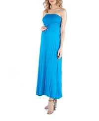 24seven Comfort Apparel Sleeveless Empire Waist Maternity Maxi Dress