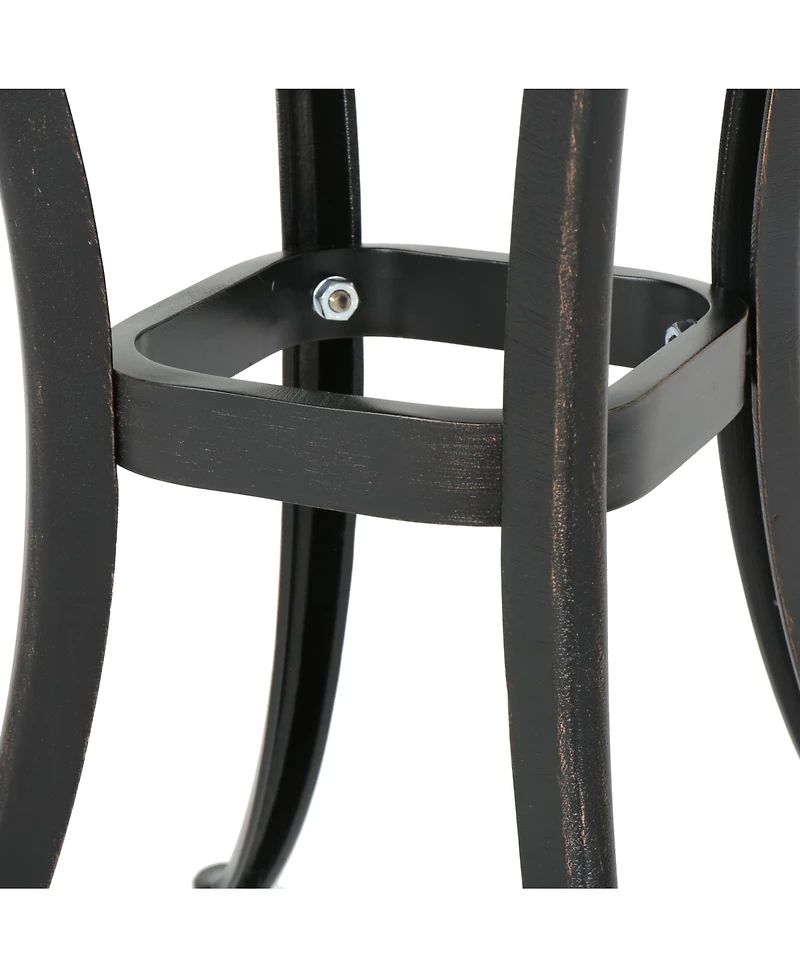 Noble House Ava Outdoor Cast Chat Table with Ice Bucket
