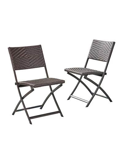 Noble House Winifred Outdoor Folding Chairs, Set of 2