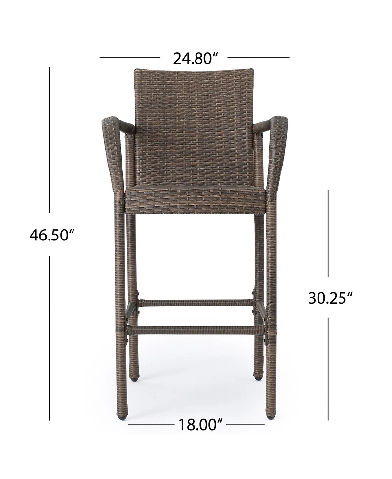 Noble House Delfina Outdoor Barstool, Set of 2