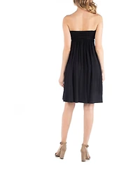 24seven Comfort Apparel Bandeau Top Empire Waist Short Maternity Dress
