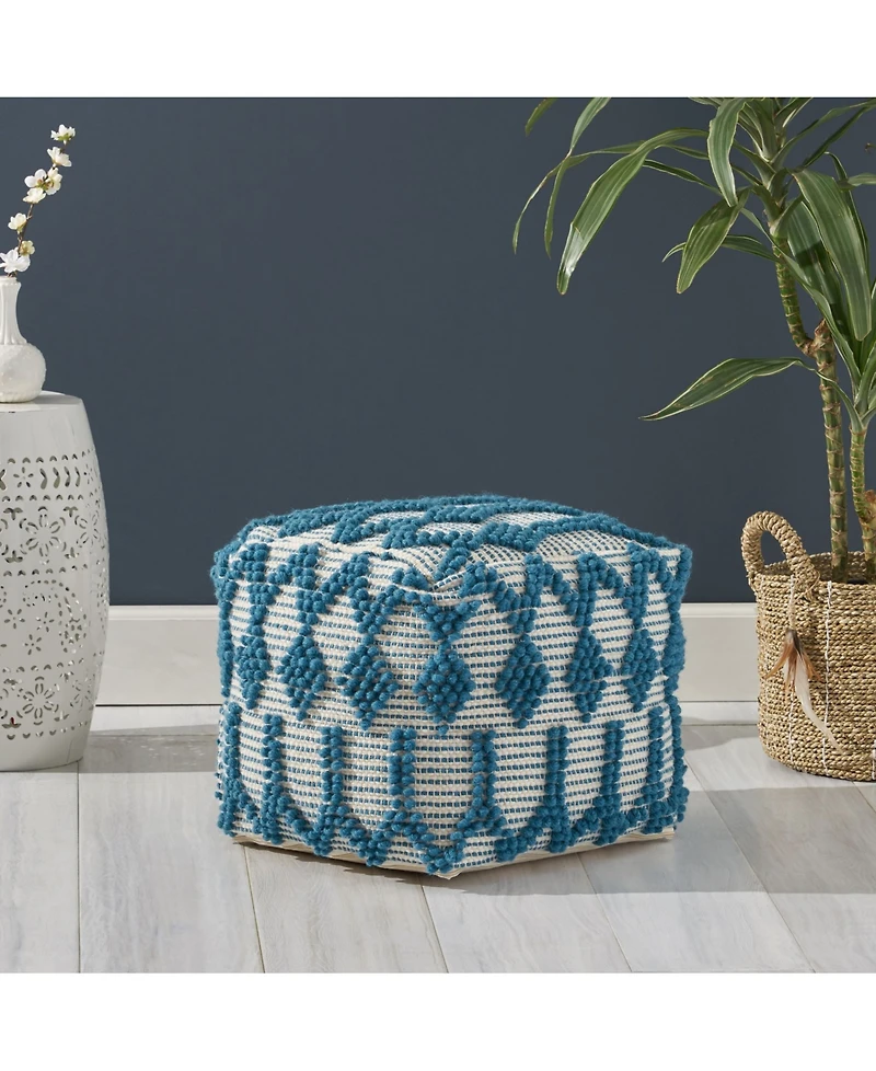 Noble House Birchglen Boho Ottoman Pouf