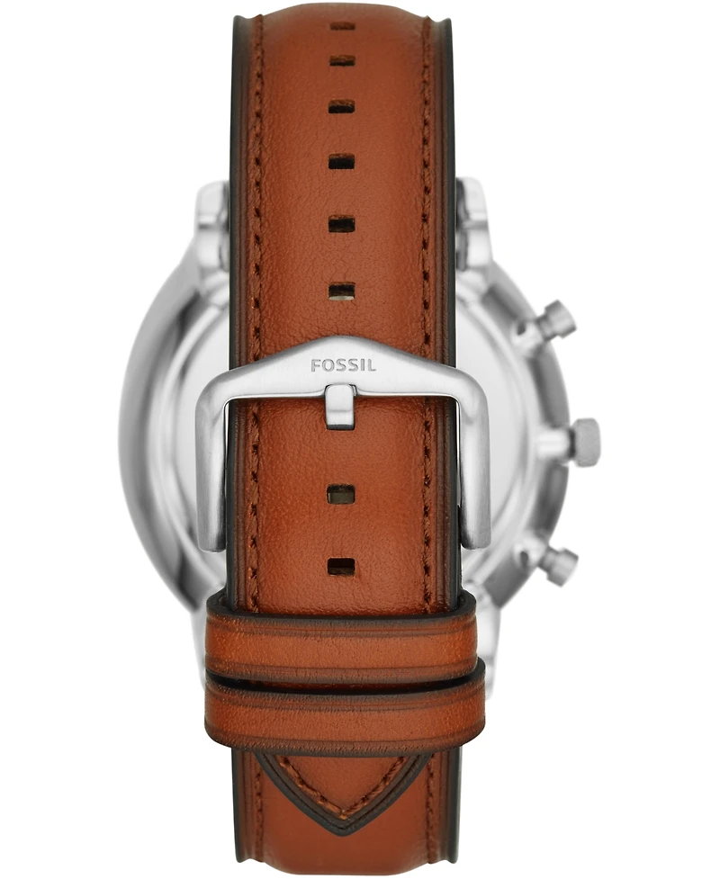 Fossil Men's Chronograph Bronson Brown Leather Strap Watch 50mm Gift Set
