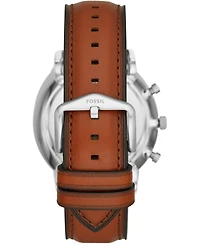 Fossil Men's Chronograph Bronson Brown Leather Strap Watch 50mm Gift Set