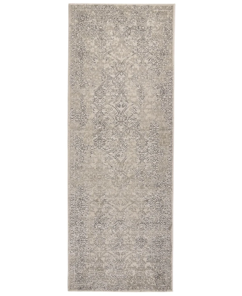Feizy Prasad R3682 Silver 2'10" x 7'10" Runner Rug