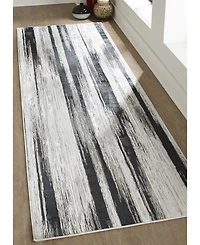 Feizy Micah R3338 Black 2'10" x 7'10" Runner Rug