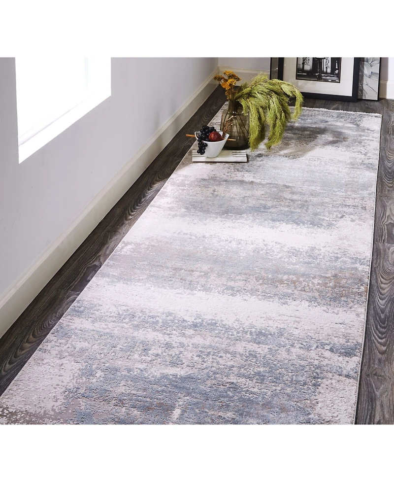 Feizy Cadiz R3888 Silver 3'1" x 10' Runner Rug