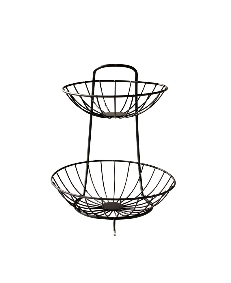 Spectrum Diversified Yumi 2-Tier Server Sturdy Steel Stacked Fruit Bowls