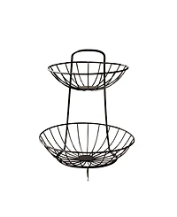 Spectrum Diversified Yumi 2-Tier Server Sturdy Steel Stacked Fruit Bowls