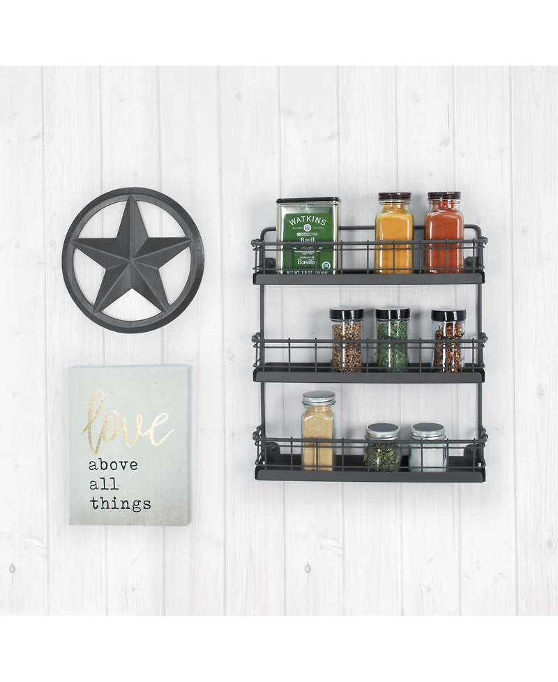 Spectrum Vintage-like Living Wall Mount 3-Tier Spice Rack