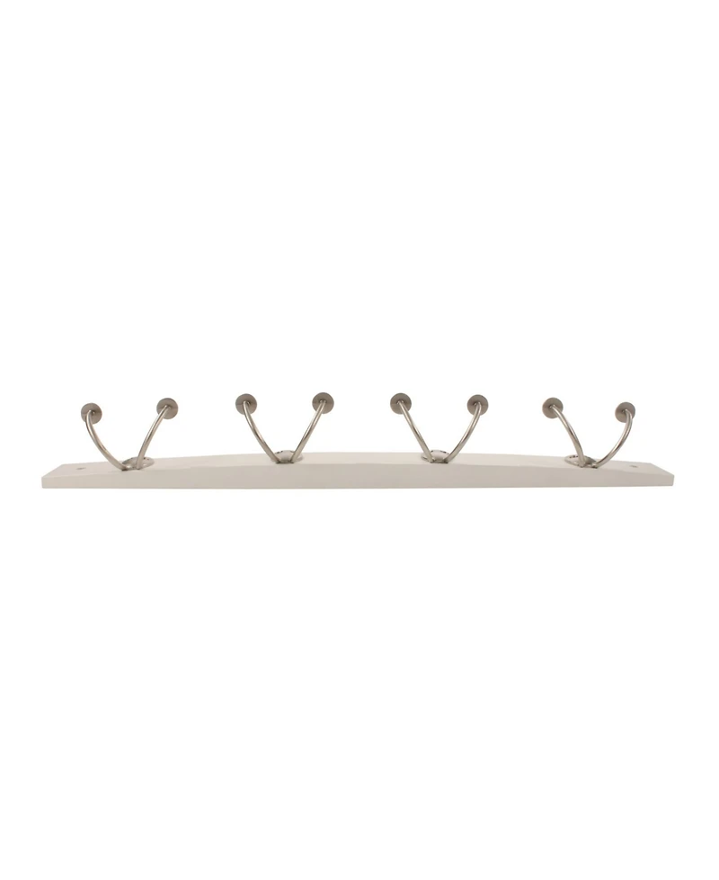 Spectrum Stratford Wall Mount 4-Double Hook Wood Rack
