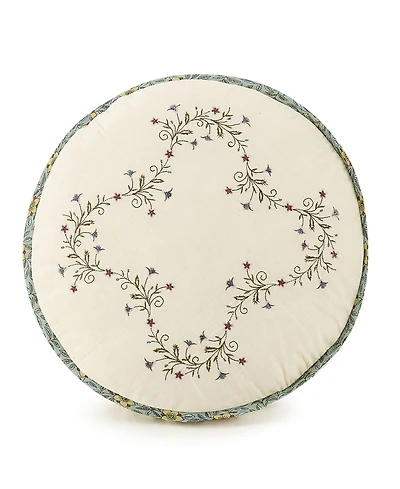 Modern Heirloom Olivia Embroidered Decorative Pillow, 14" Round