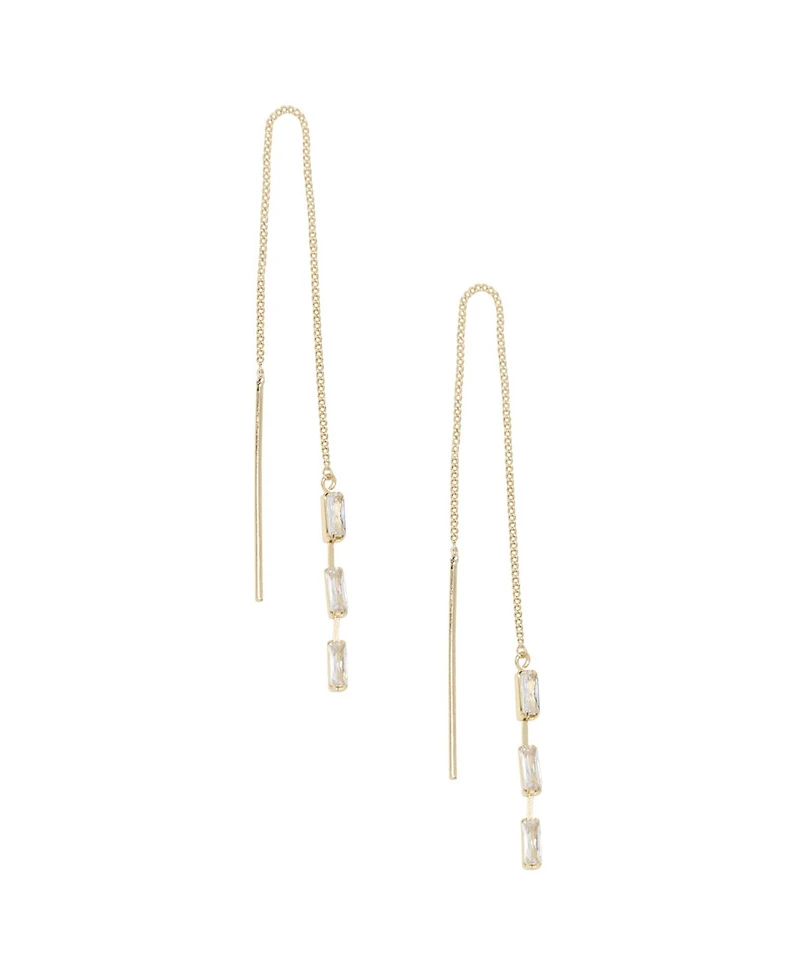 Ettika Crystal Baguette Threader Earrings