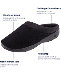Isotoner Signature Microterry Pillowstep Slippers with Satin Trim