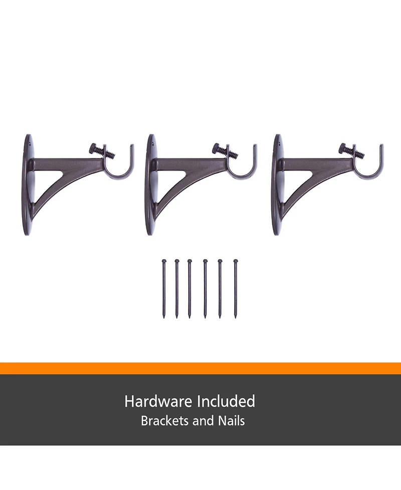 Kenney Fast Fit Easy Install Carey 5/8" Decorative Window Curtain Rod
