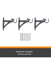Kenney Fast Fit Easy Install Carey 5/8" Decorative Window Curtain Rod