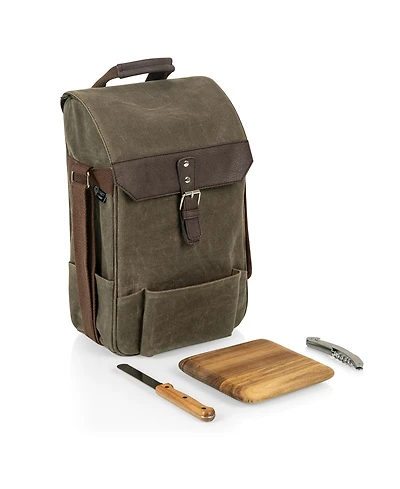 Legacy by Picnic Time 2 Bottle Insulated Wine & Cheese Cooler with Cheese Board, Knife & Corkscrew