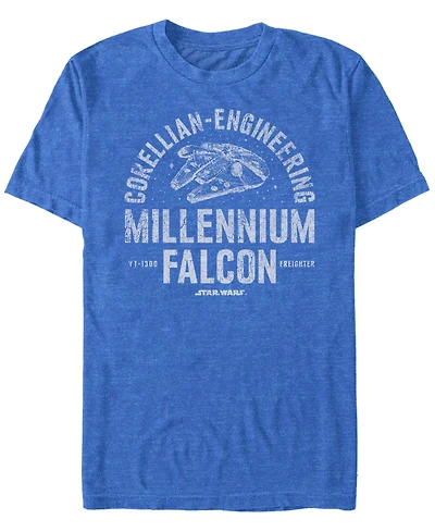 Fifth Sun Men's Star Wars Millennium Falcon Corellian Engineering Freighter Short Sleeve T-shirt