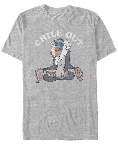 Fifth Sun Men's Disney Lion King Rafiki Chill Out Meditation Short Sleeve T-shirt