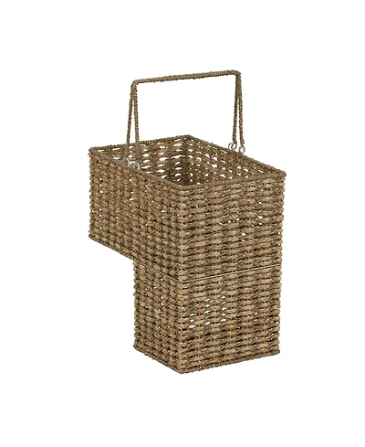 Sea Grass and Corn Husk Stair Step Basket