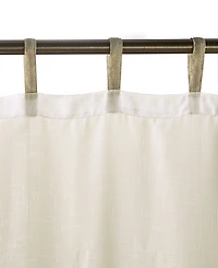 Threadmade Darien Solid Indoor/Outdoor Sheer Adhesive Loop Tab Top Window Curtain Panel