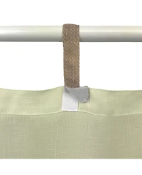 Elrene Home Fashions Darien Solid Indoor/Outdoor Sheer Adhesive Loop Tab Top Window Curtain Panel