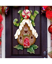 Designocracy Jamie Mills Price Christmas Joy Gingerbread House Door Hanger