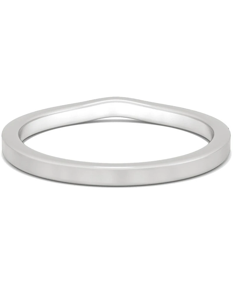 Charles & Colvard Moissanite V-Shape Wedding Band (1/5 ct. t.w. Dew) 14k White Gold