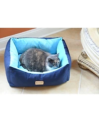 Armarkat Cat Bed, Small Pet Bed, Navy Blue/Sky Blue, C09HSL/Tl - Extra Thick Poly Fill, Waterproof Lining, Skid-Free Base