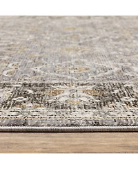Oriental Weavers Maharaja 91E Gray and Blue 2'3" x 7'6" Runner Rug