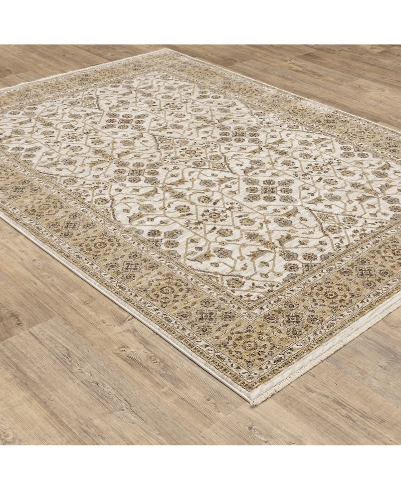 Oriental Weavers Maharaja 1J Ivory and Gold 6'7" x 9'6" Area Rug
