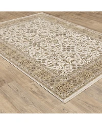 Oriental Weavers Maharaja 1J Ivory and Gold 6'7" x 9'6" Area Rug