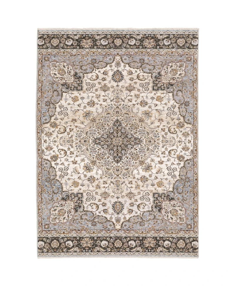 Oriental Weavers Maharaja 660J Ivory and Blue 2'3" x 7'6" Runner Rug