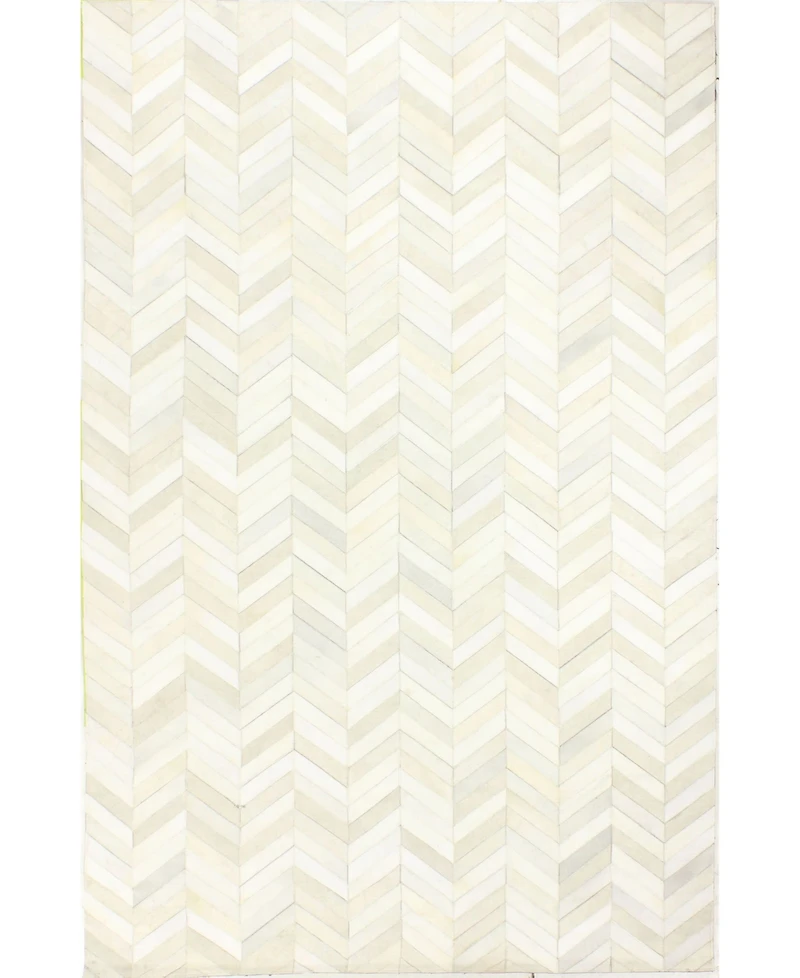 Bashian Cowhide Fie-01 White 4' x 6' Area Rug