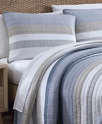 Nautica Galewood Beige Cotton Reversible Quilt Set