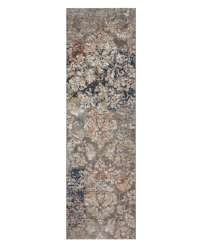 Closeout! Karastan Soiree La Brea Grey 2'4" x 7'10" Runner Rug