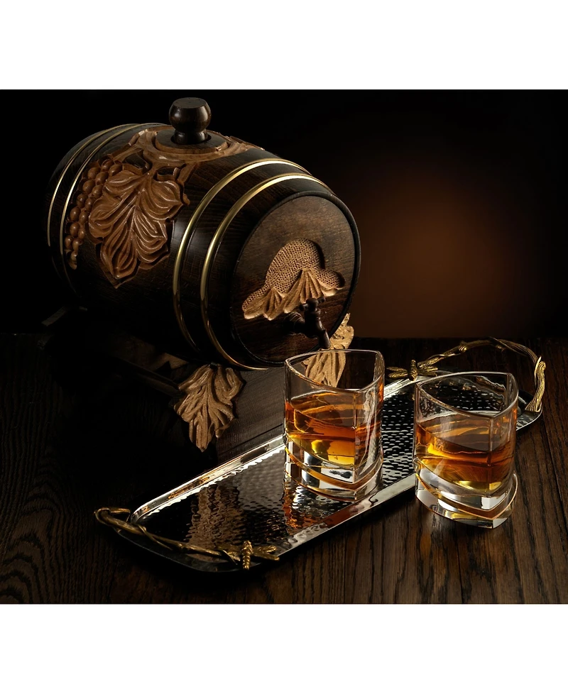 Joyjolt Aqua Vitae Off Base Triangle Whiskey Glasses, Set of 2
