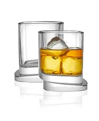 Joyjolt Aqua Vitae Off Base Square Whiskey Glasses, Set of 2