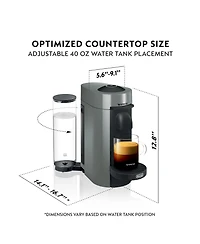 Nespresso Vertuo Plus Coffee and Espresso Machine by De'Longhi with Aeroccino, Grey