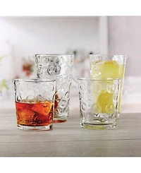 Circle Glass Double Circle Entertaining Glasses, Set of 16