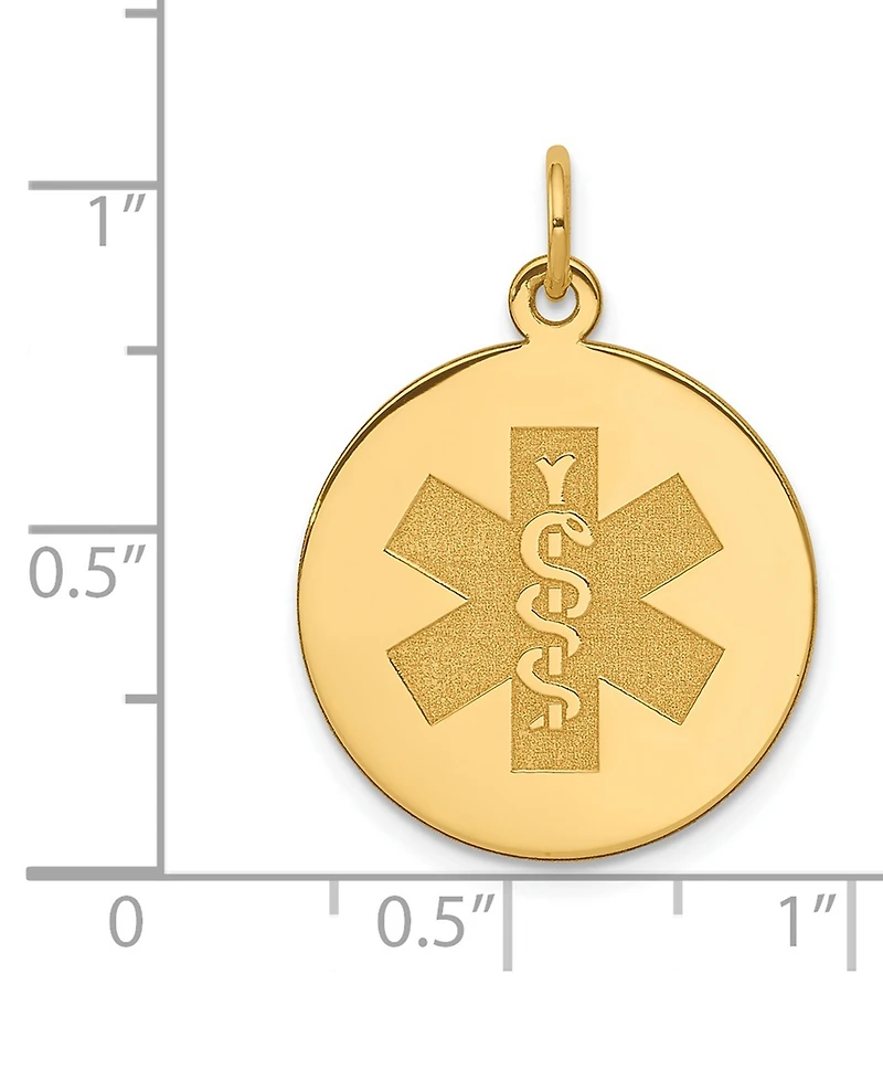 Medical Info Charm Pendant in 14k Gold