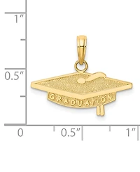Graduation Cap Charm Pendant in 14k Yellow Gold