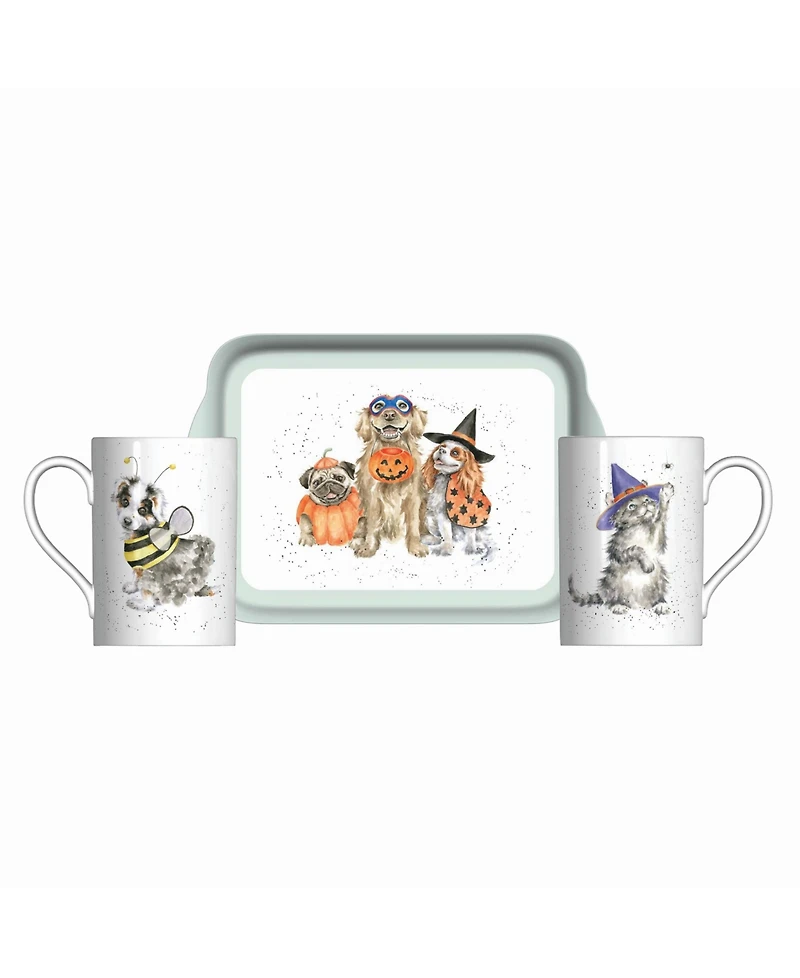 Wrendale Designs 3 Piece Mug and Tray Set - Trick or Treat
