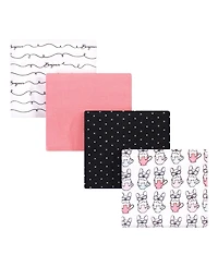 Hudson Baby Girls Cotton Flannel Receiving Blankets