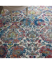 Nourison Home Ankara Global ANR06 Ivory and Blue 4' x 6' Area Rug
