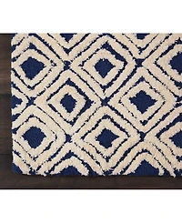 Nourison Home Deco Mod DEC02 Navy and Ivory 2'3" x 7'6" Runner Rug