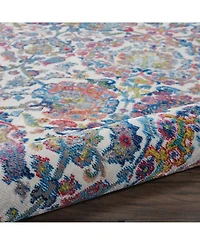 Nourison Home Ankara Global ANR06 Ivory and Blue 4' x 6' Area Rug