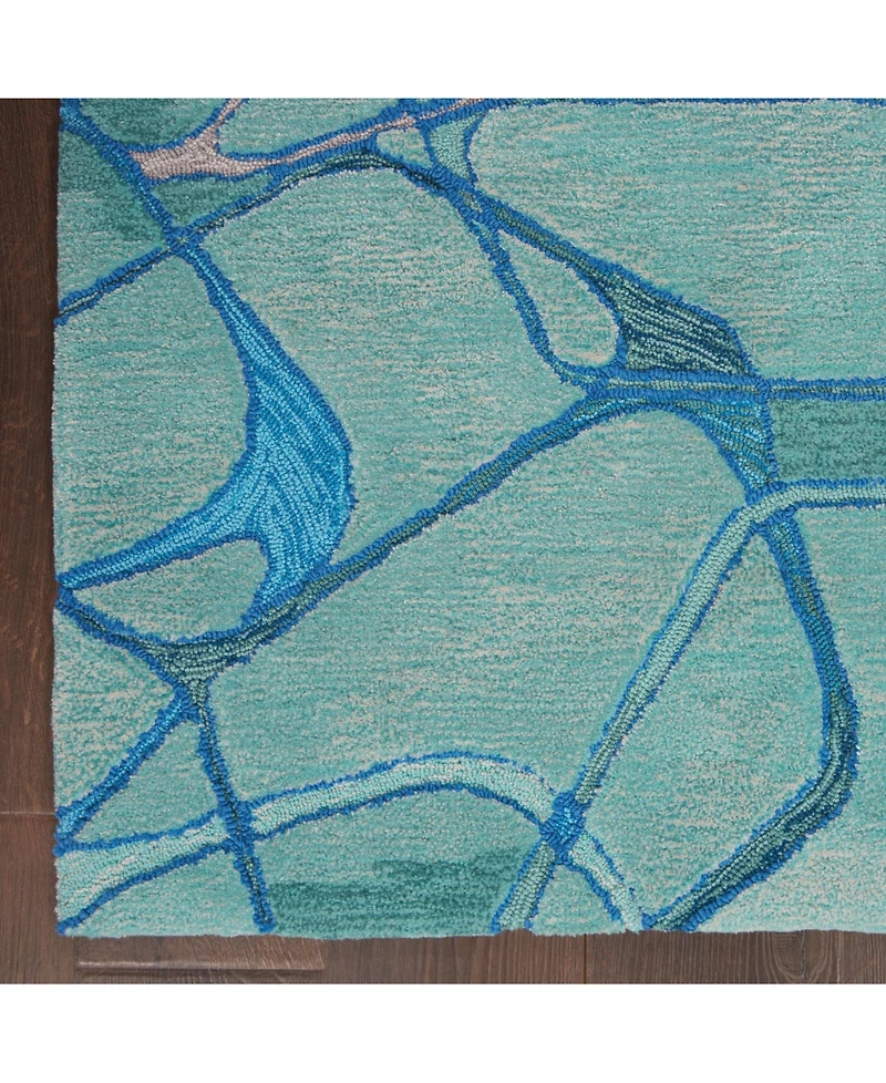 Nourison Home Symmetry SMM05 Aqua 3'9" x 5'9" Area Rug